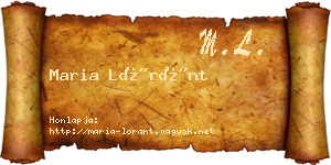 Maria Lóránt névjegykártya